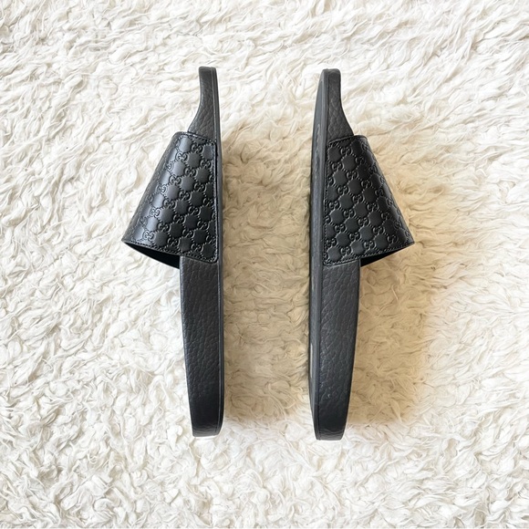 Gucci | Microguccissima Leather Slide - Black - Picture 3 of 7